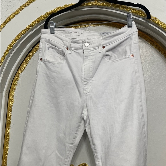 AG Adriano Goldschmied Kinsley High Rise Raw Edge Crop Boot Distressed Jeans 29 - Picture 4 of 9